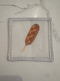 Iowa Icons: Corndog Mini Needlepoint Canvas