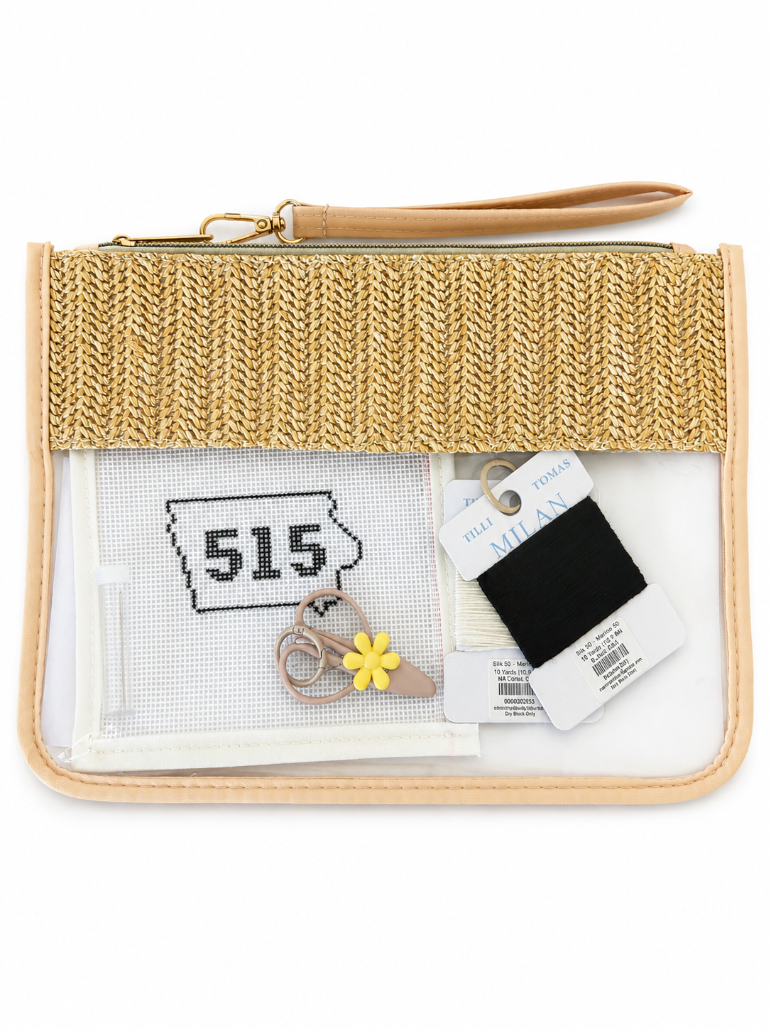 Iowa Icons: Needlepoint Beginner Kit 515 Iowa Outline - Black