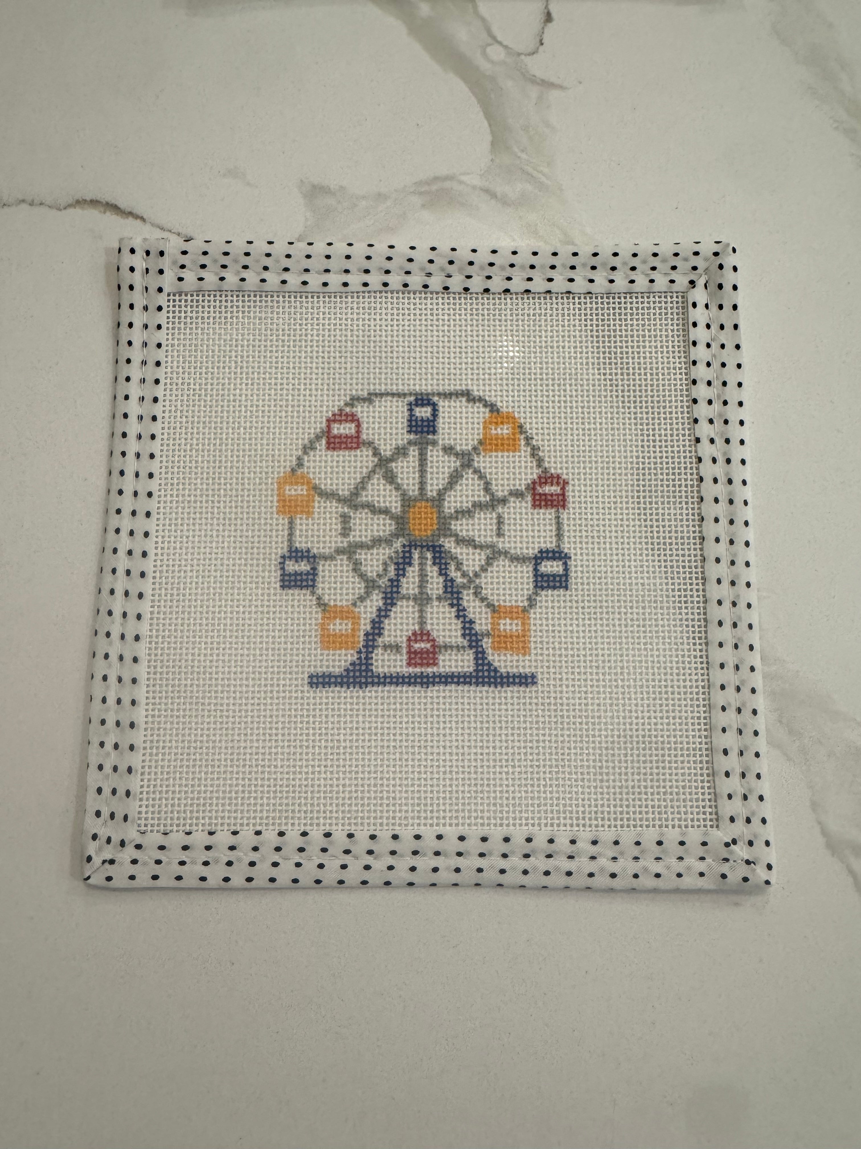 Iowa Icons: Ferris Wheel Mini Needlepoint Canvas