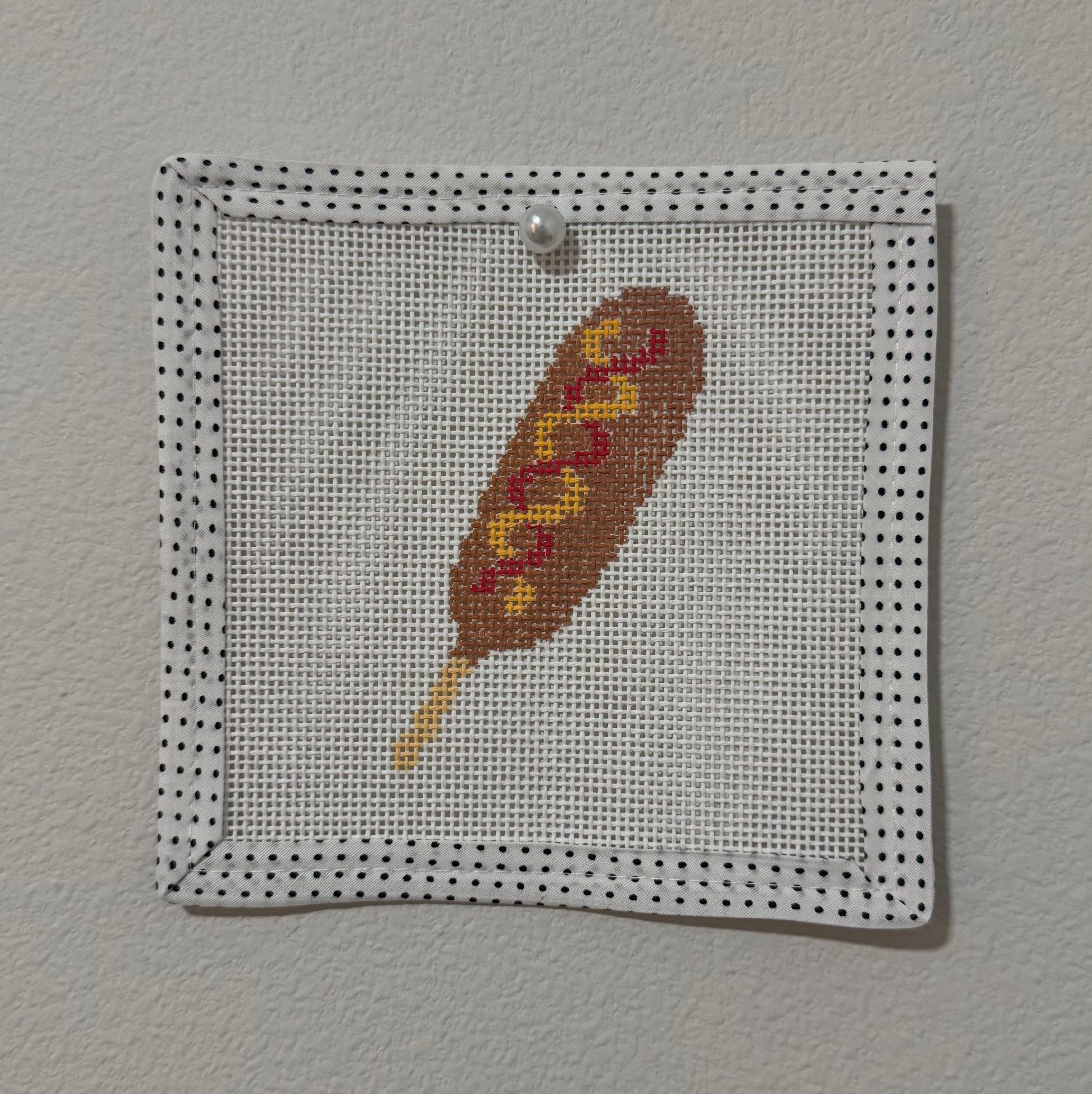 Iowa Icons: Corndog Mini Needlepoint Canvas
