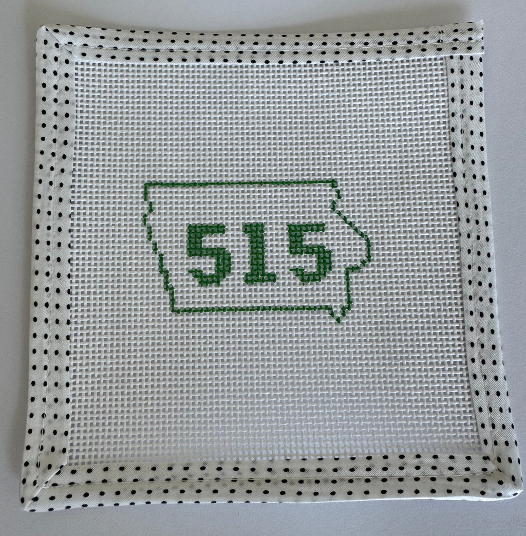 Iowa Icons: Needlepoint Beginner Kit 515 Iowa Outline - Green