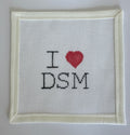 Iowa Icons: I Heart DSM Mini Needlepoint Canvas