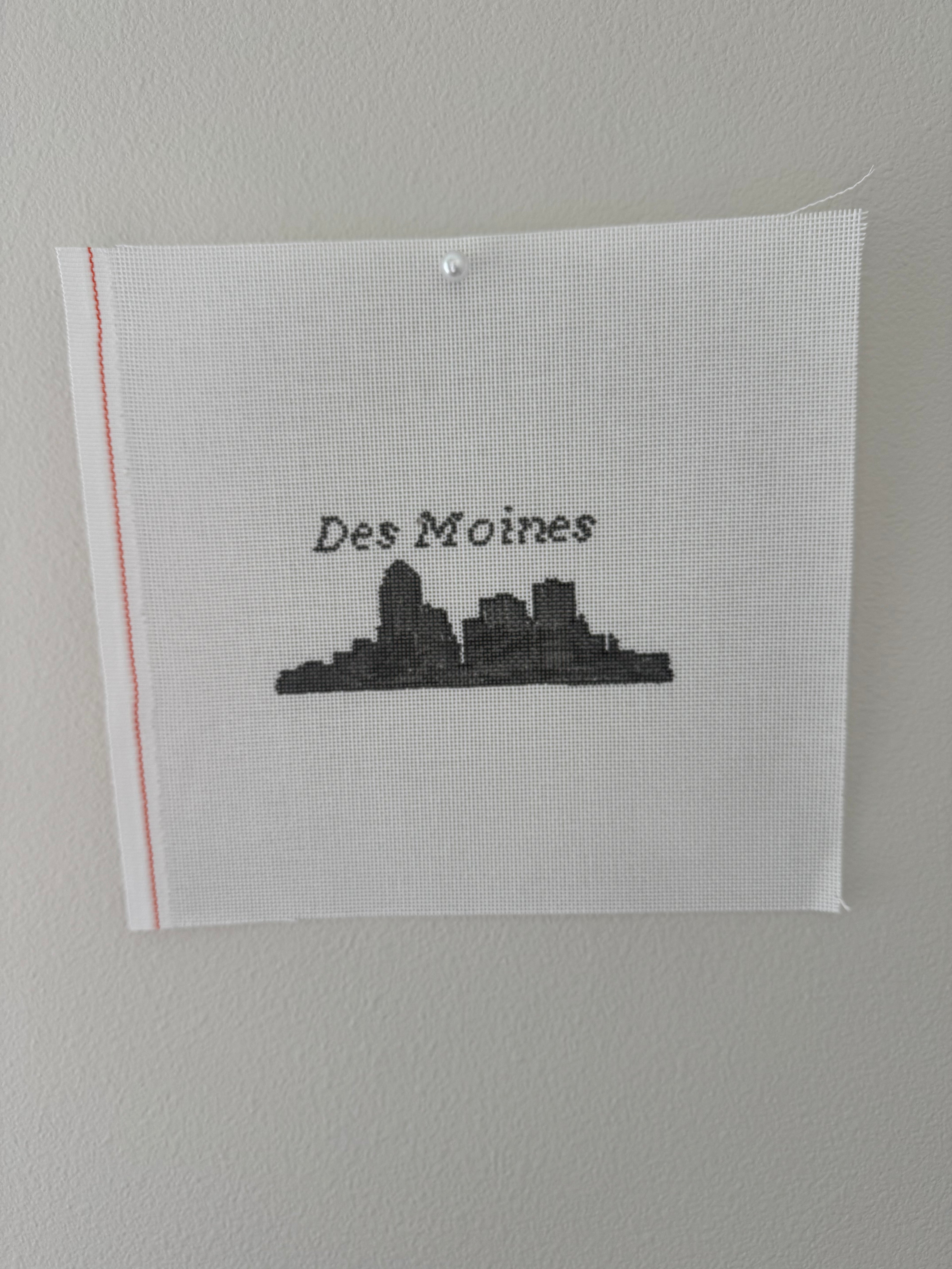 Iowa Icons: Des Moines Skyline Needlepoint Canvas