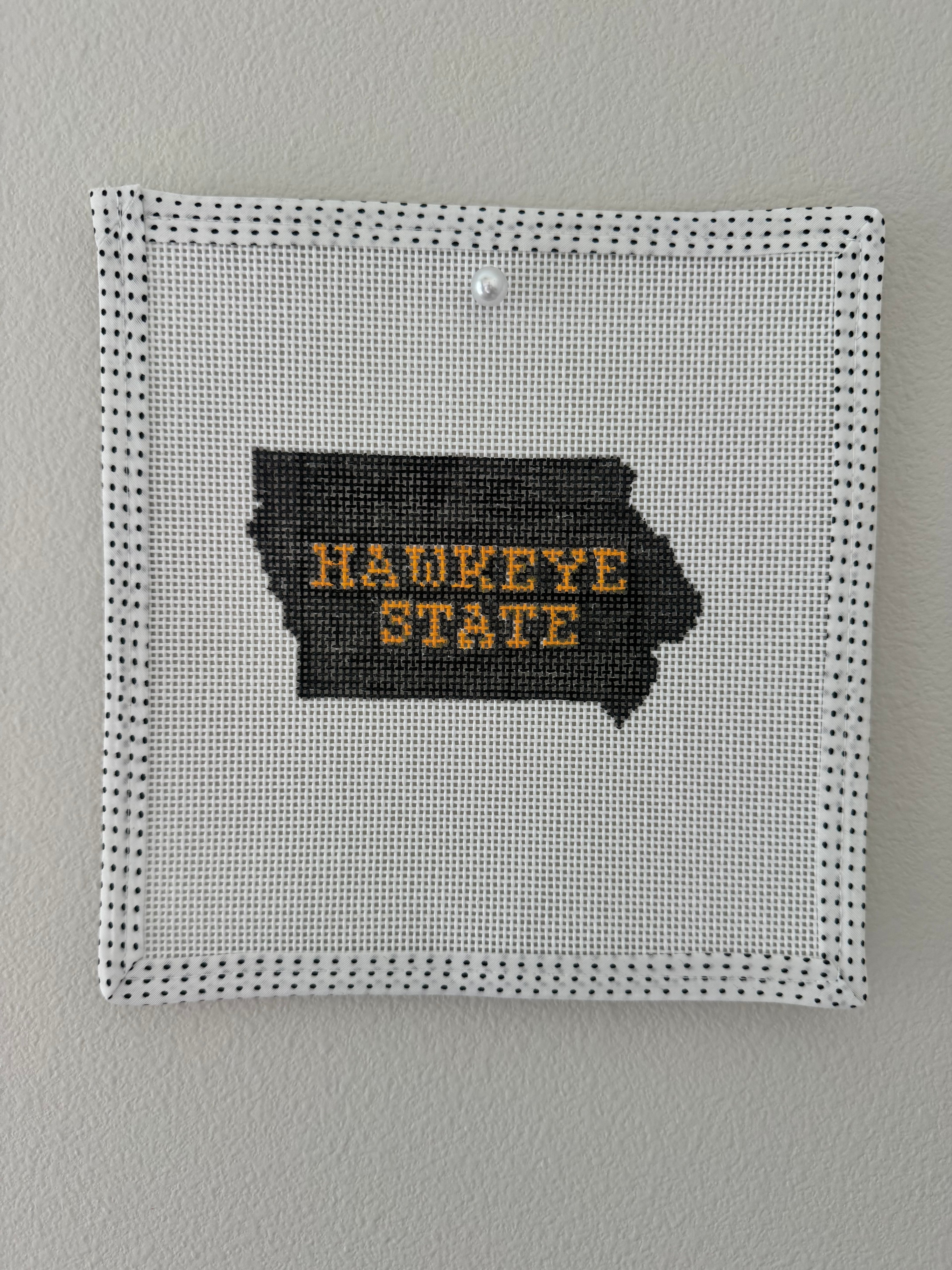 Iowa Gameday: Hawkeye State Black and Gold Needlepoint Canvas