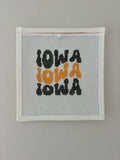 Iowa Gameday: IOWA x3 Black and Gold Needlepoint Canvas