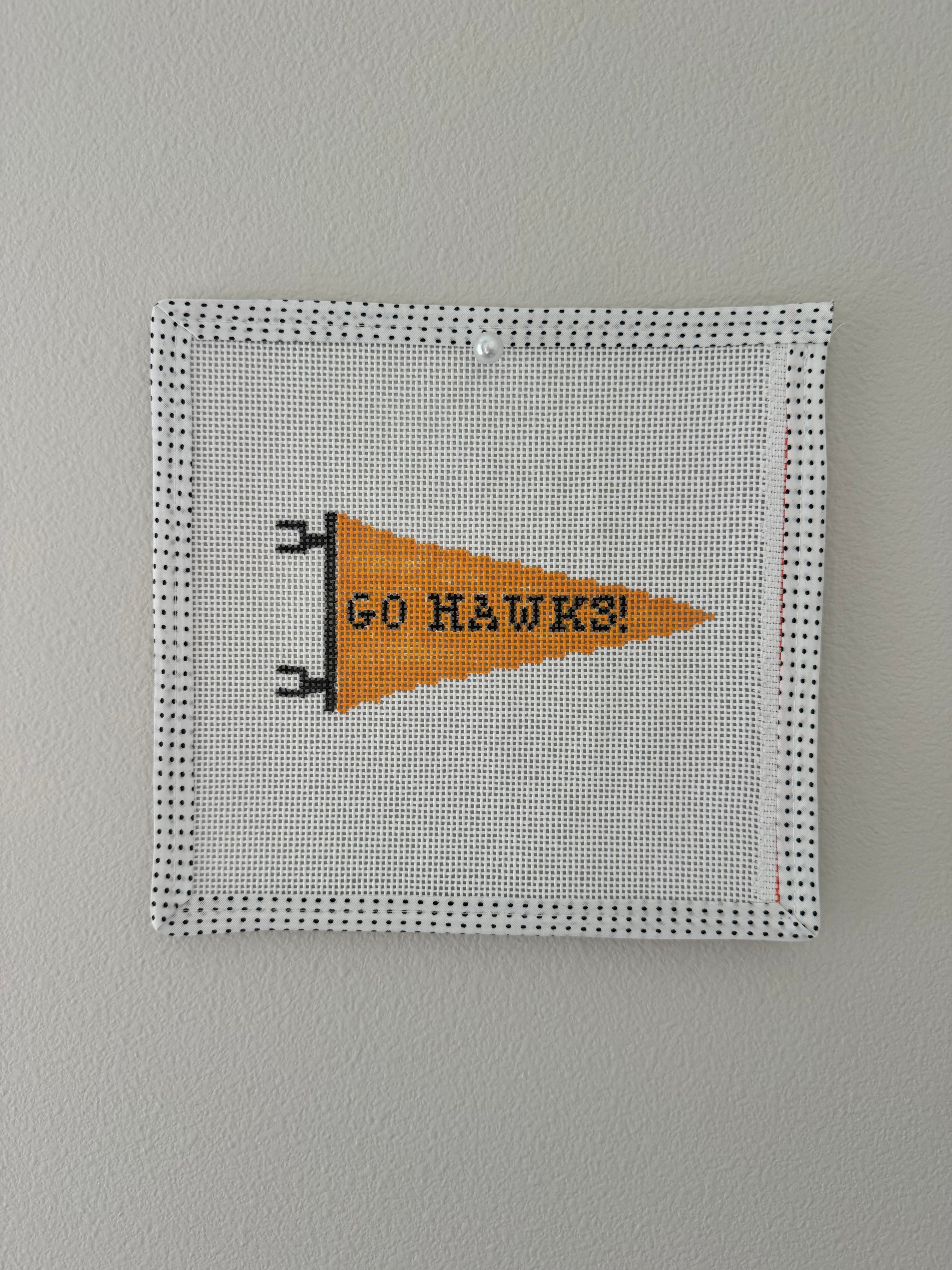 Iowa Gameday: Go Hawks! Flag Needlepoint Canvas