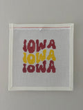 Iowa Gameday: IOWA x3 Red and Gold Needlepoint Canvas