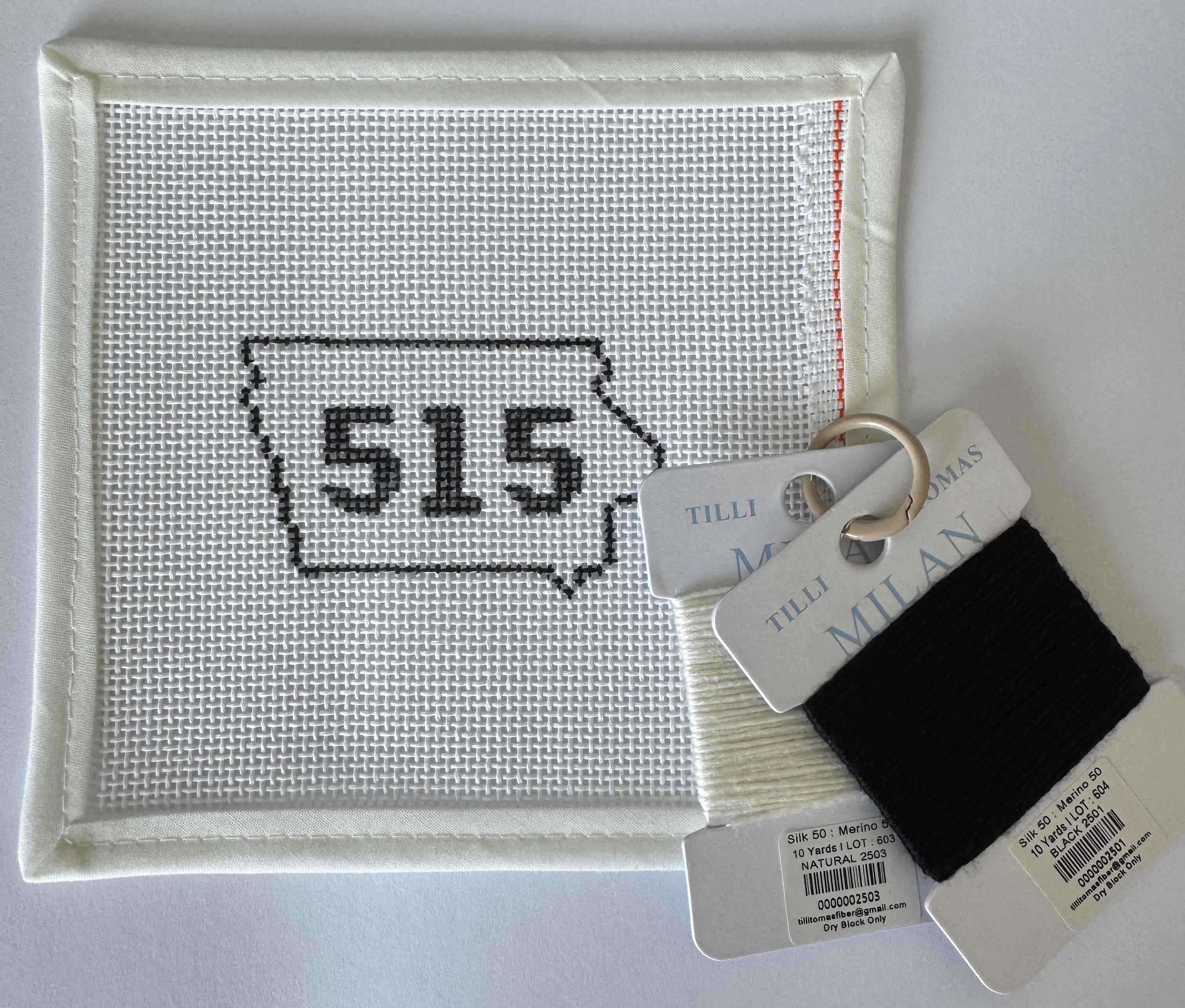 Iowa Icons: Needlepoint Beginner Kit 515 Iowa Outline - Black