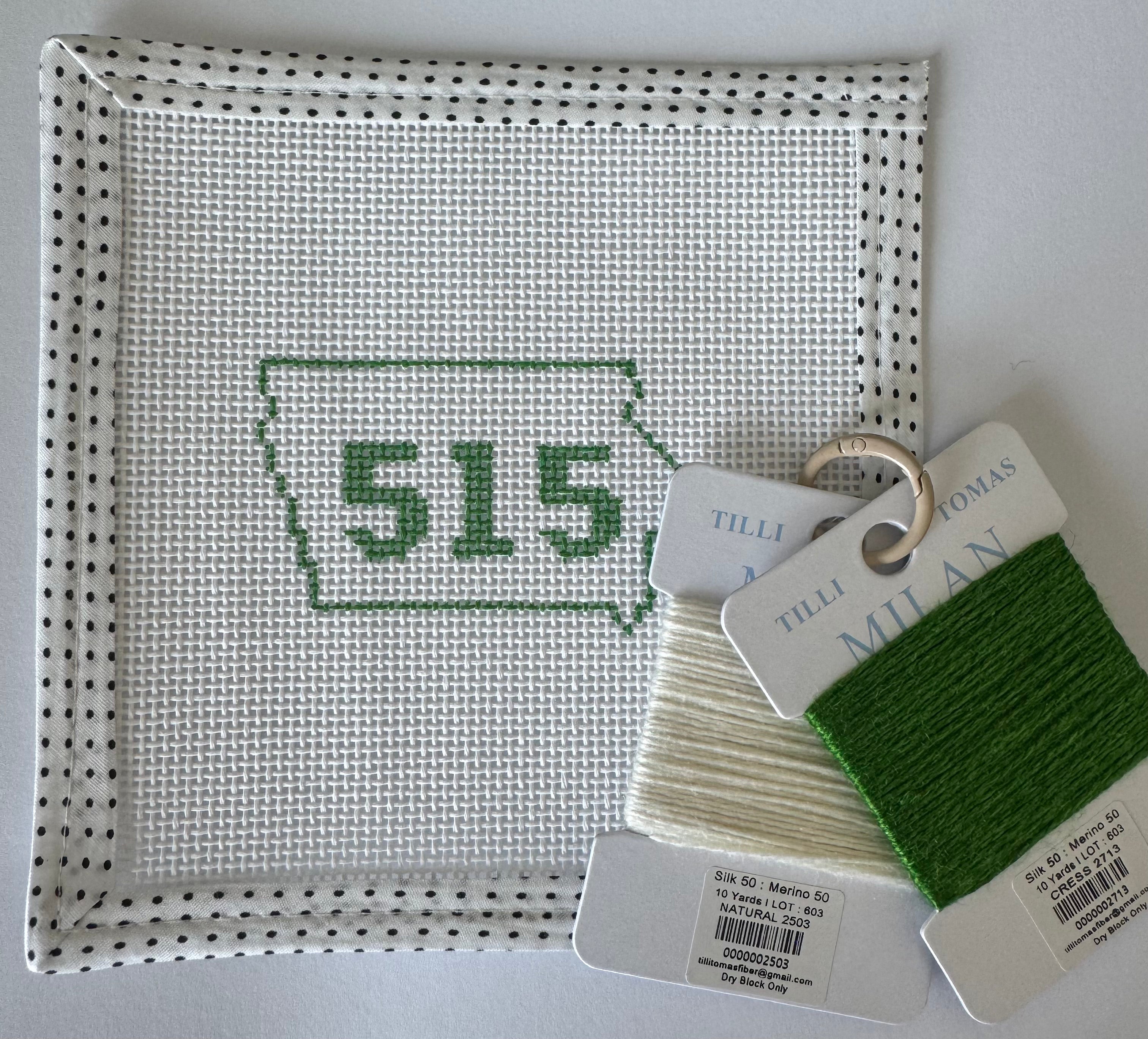 Iowa Icons: Needlepoint Beginner Kit 515 Iowa Outline - Green