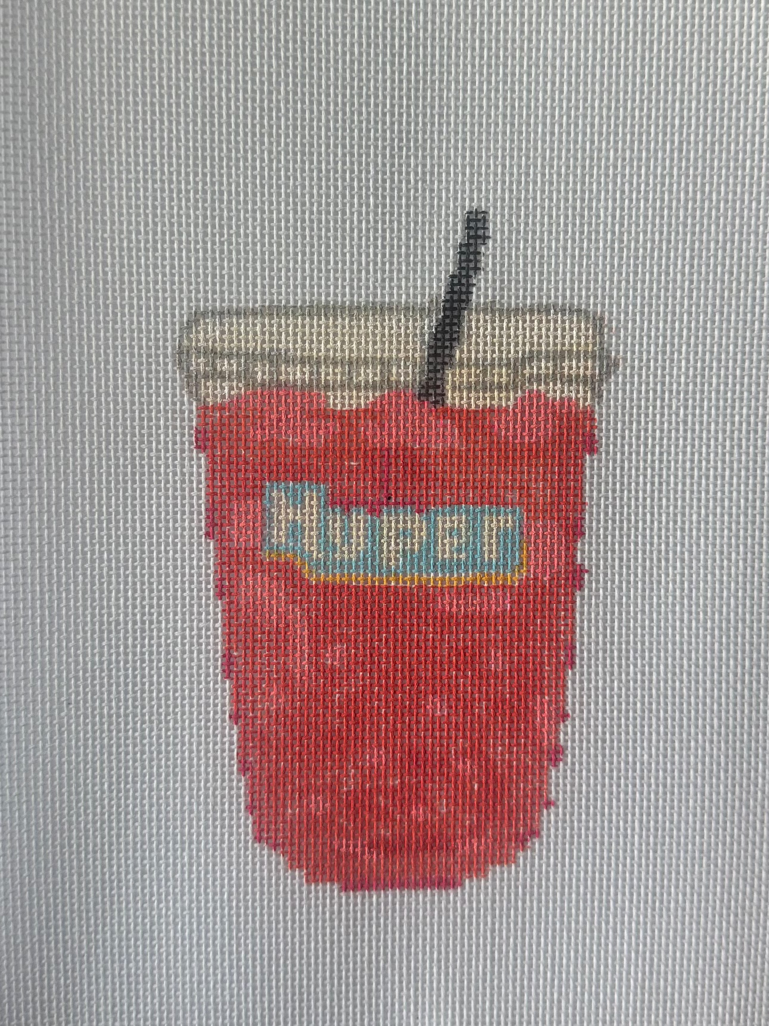 Iowa Favorites: Red Energy Drink Needlepoint Canvas