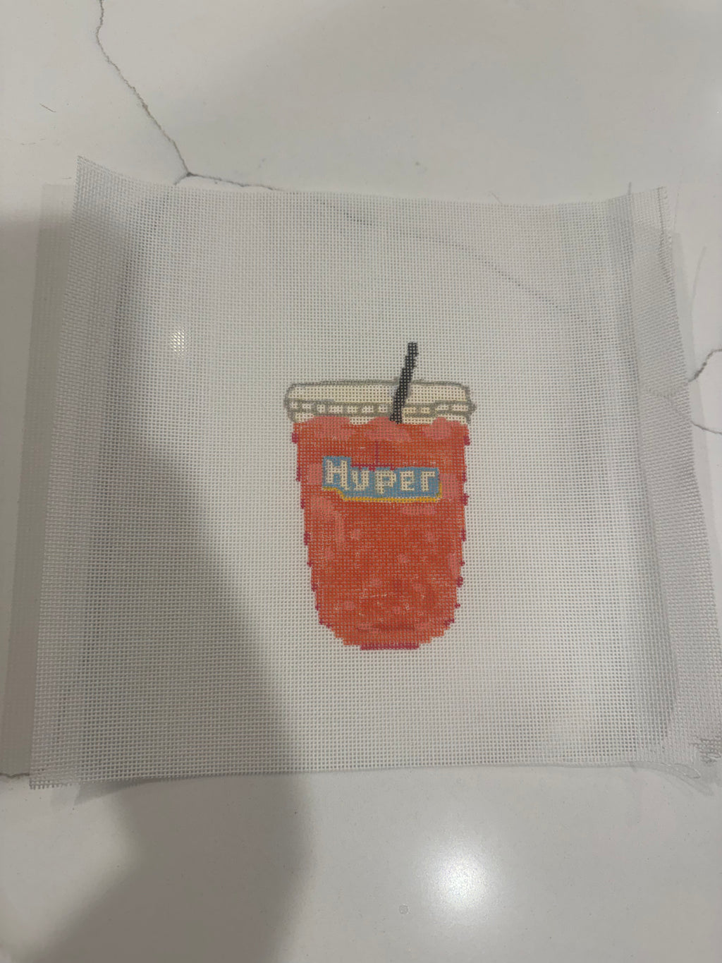 Iowa Favorites: Red Energy Drink Needlepoint Canvas