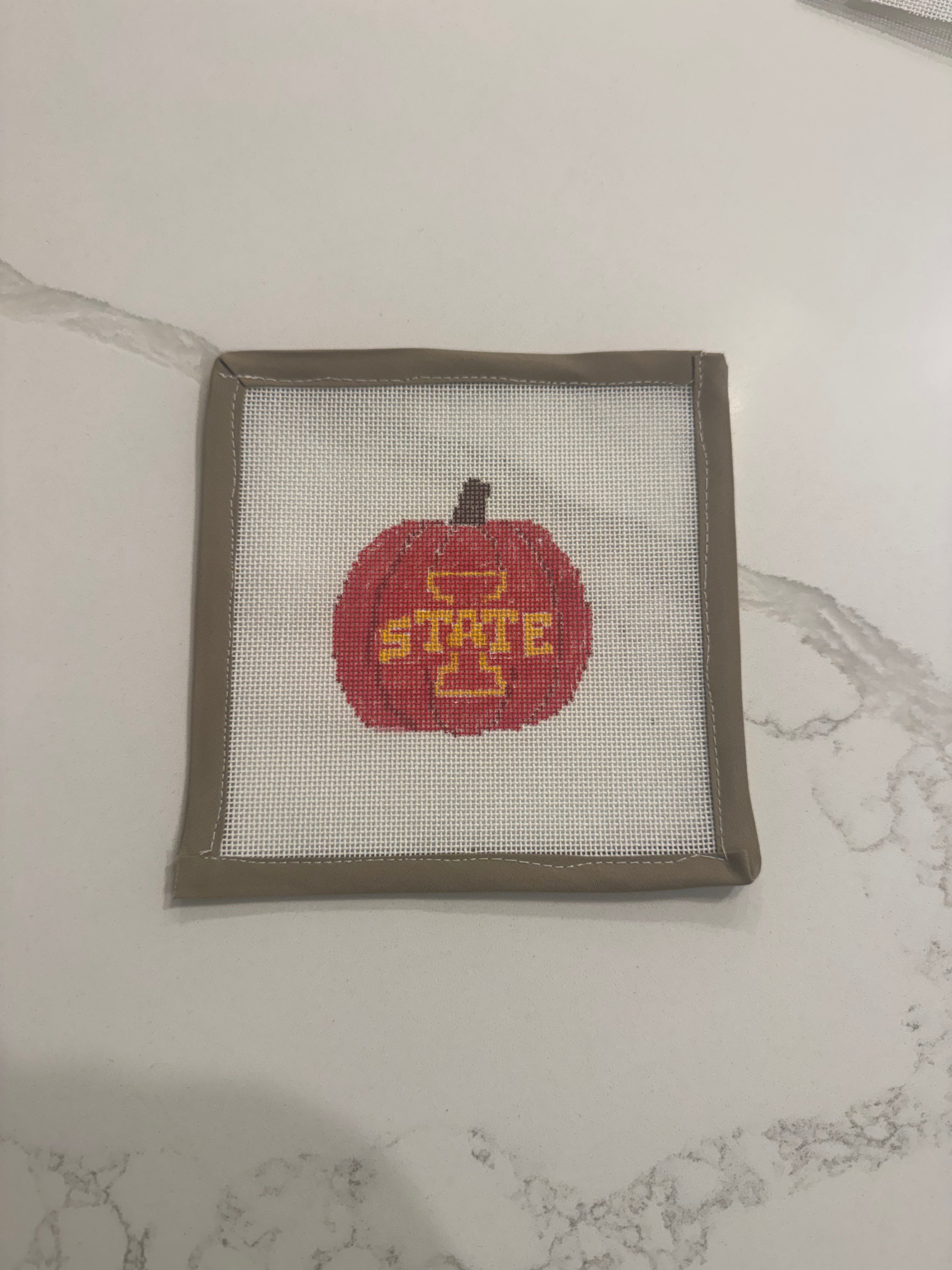 Fall in Iowa: Iowa State Pumpkin Needlepoint Canvas