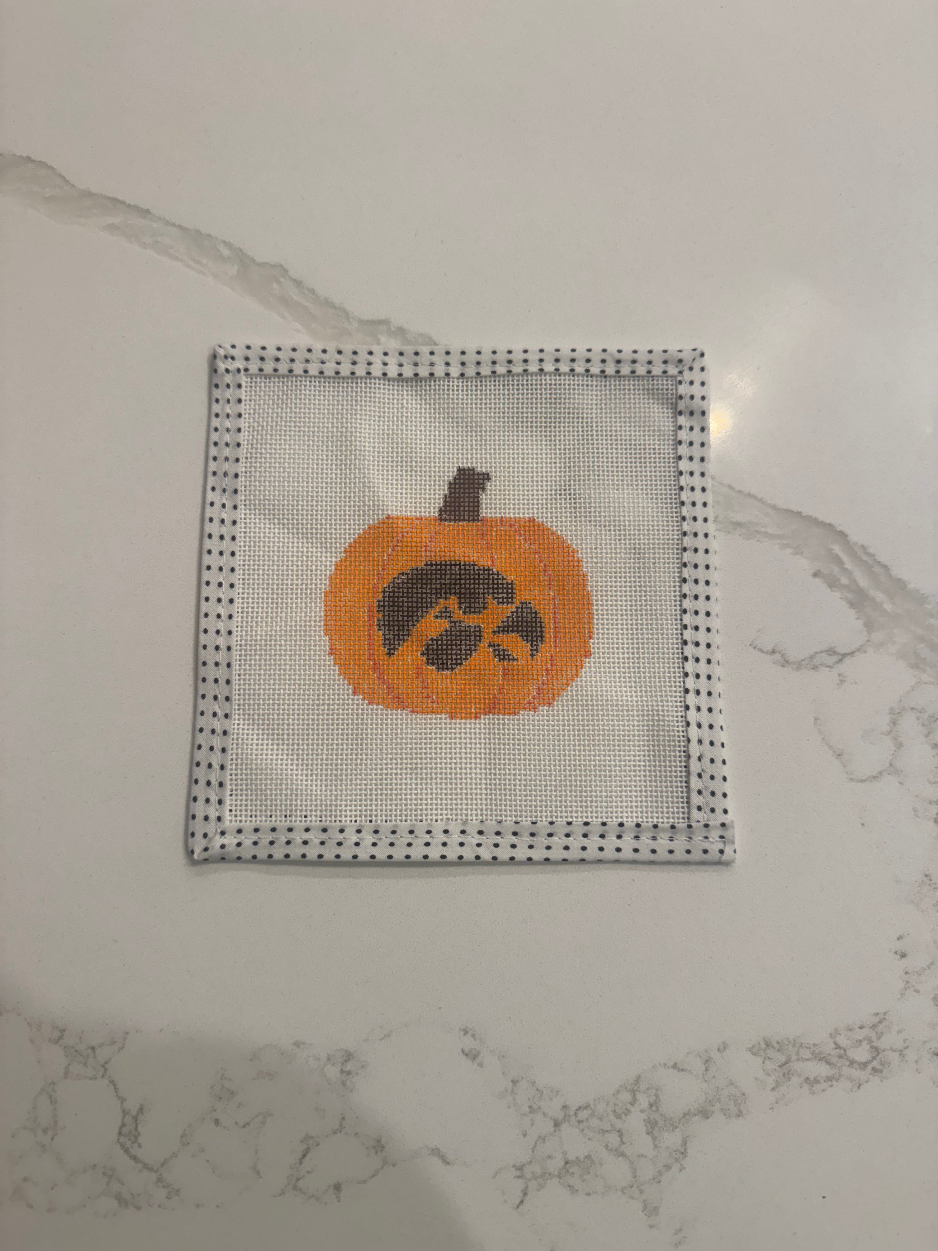 Fall in Iowa: Iowa Pumpkin Mini Needlepoint Canvas