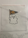 Fall In Iowa: Ghost with Iowa Flag Needlepoint Canvas