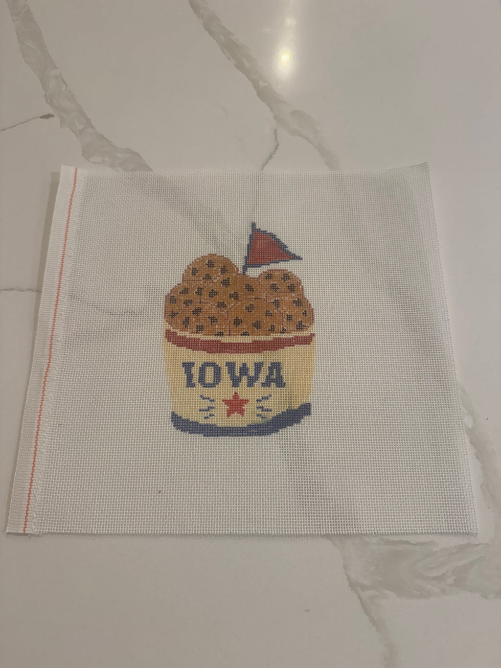 Iowa Icons: State Fair Cookie Bucket Needlepoint Canvas