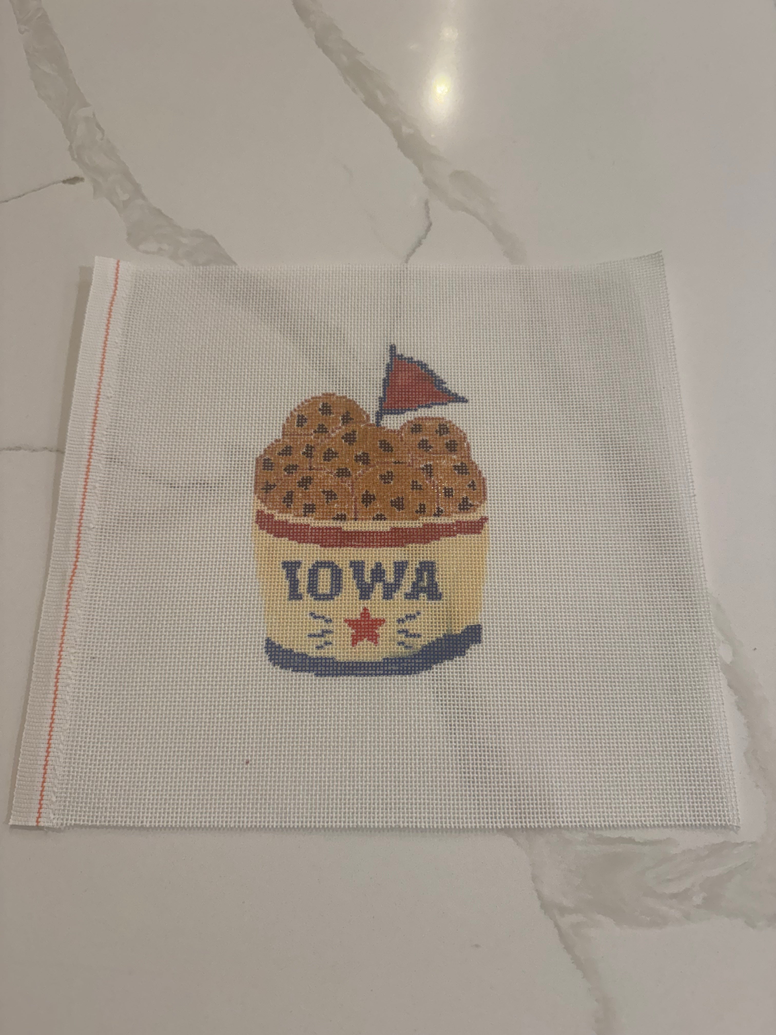 Iowa Icons: State Fair Cookie Bucket Needlepoint Canvas