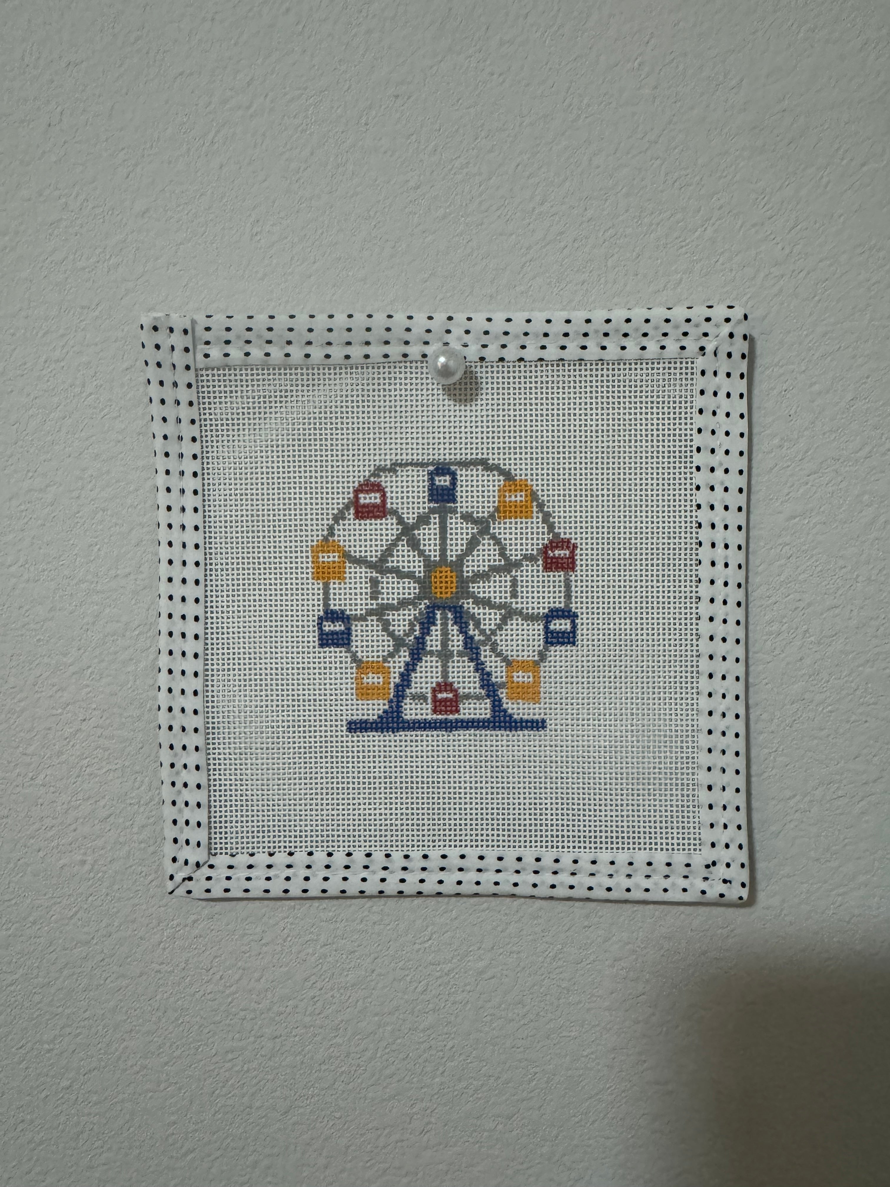 Iowa Icons: Ferris Wheel Mini Needlepoint Canvas